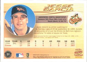 2000 Pacific Crown Collection #31 Jesse Garcia Back