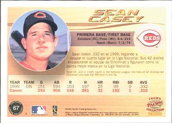 2000 Pacific Crown Collection #67 Sean Casey Back