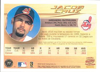 2000 Pacific Crown Collection #77 Jacob Cruz Back