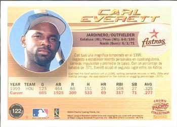 2000 Pacific Crown Collection #122 Carl Everett Back