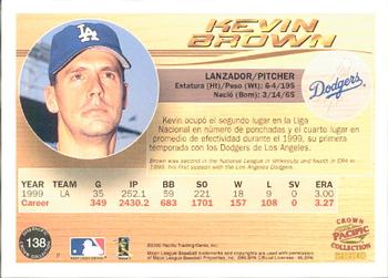 2000 Pacific Crown Collection #138 Kevin Brown Back