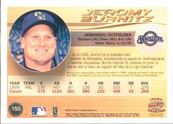 2000 Pacific Crown Collection #150 Jeromy Burnitz Back