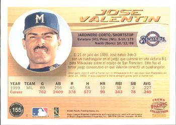 2000 Pacific Crown Collection #155 Jose Valentin Back