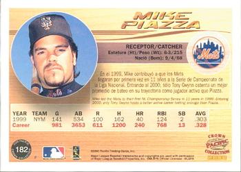 2000 Pacific Crown Collection #182 Mike Piazza Back