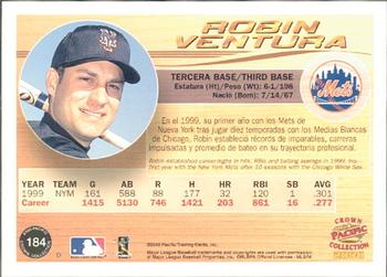 2000 Pacific Crown Collection #184 Robin Ventura Back