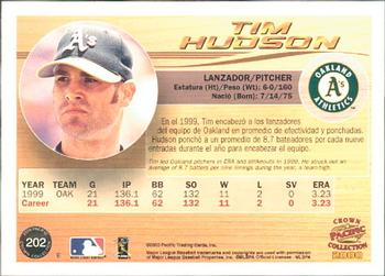 2000 Pacific Crown Collection #202 Tim Hudson Back