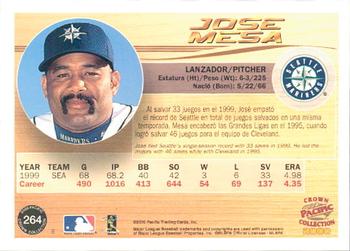 2000 Pacific Crown Collection #264 Jose Mesa Back