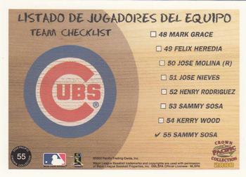 2000 Pacific Crown Collection #55 Sammy Sosa Back