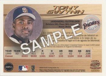 2000 Pacific Crown Collection #SAMPLE Tony Gwynn Back