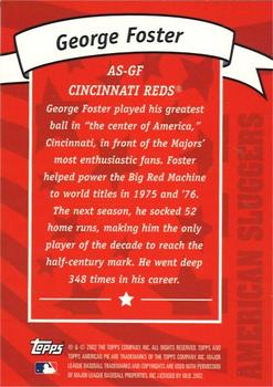 2002 Topps American Pie Spirit of America - American Sluggers Silver #AS-GF George Foster Back