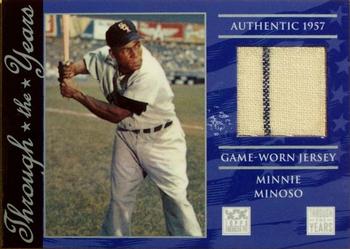 2002 Topps American Pie Spirit of America - Through the Year Relics #TTY-MM Minnie Minoso Front