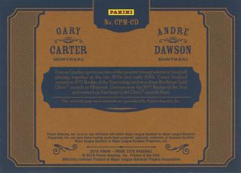 2016 Panini Prime Cuts - Combo Player Materials Black #CPM-CD Andre Dawson / Gary Carter Back