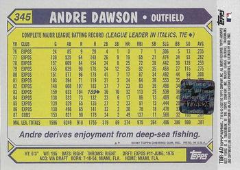2002 Topps Archives - Bat Relics #TBR-AD Andre Dawson Back