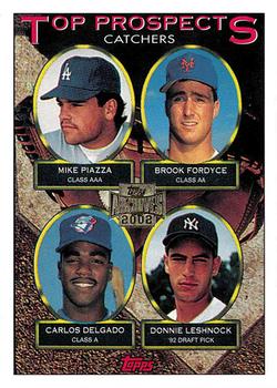 2002 Topps - Archives Future Rookie Reprints #7 Mike Piazza / Brook Fordyce / Carlos Delgado / Donnie Leshnock Front