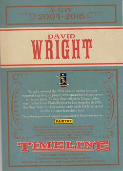 2016 Panini Prime Cuts - Timeline Combos #TC-DW David Wright Back