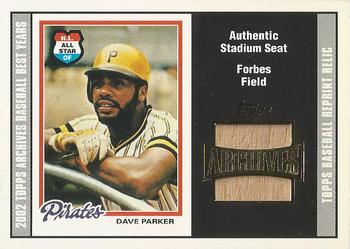 2002 Topps Archives - Seat Relics #TSR-DP Dave Parker Front