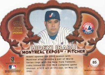 2000 Pacific Crown Royale #85 Hideki Irabu Back