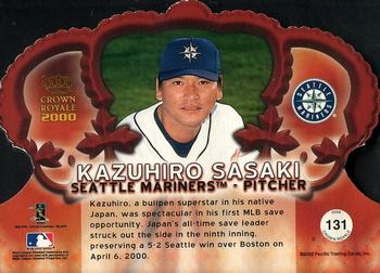 2000 Pacific Crown Royale #131 Kazuhiro Sasaki Back