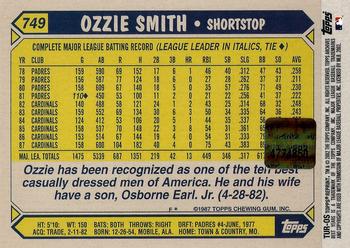 2002 Topps Archives - Uniform Relics #TUR-OS Ozzie Smith Back