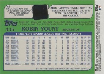2002 Topps Archives Reserve - Autographs #TRA-RY Robin Yount Back