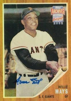 2002 Topps Archives Reserve - Autographs #TRA-WM Willie Mays Front