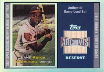 2002 Topps Archives Reserve - Bat Relics #TRR-HAB Hank Aaron Front