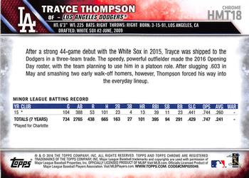 2016 Topps Chrome Update #HMT18 Trayce Thompson Back