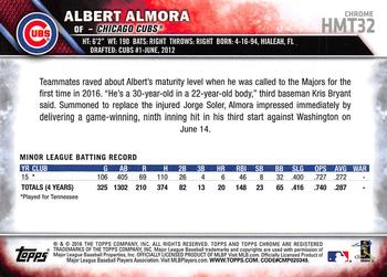 2016 Topps Chrome Update #HMT32 Albert Almora Back