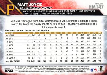 2016 Topps Chrome Update #HMT47 Matt Joyce Back