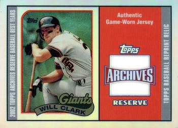 2002 Topps Archives Reserve - Uniform Relics #TRR-WC Will Clark Front
