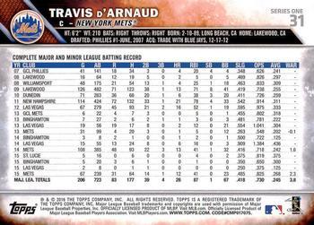 2016 Topps - Limited #31 Travis d'Arnaud Back