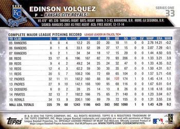 2016 Topps - Limited #33 Edinson Volquez Back