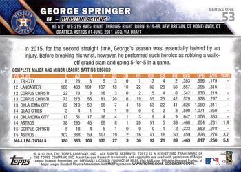 2016 Topps - Limited #53 George Springer Back