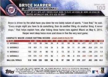 2016 Topps - Limited #100 Bryce Harper Back