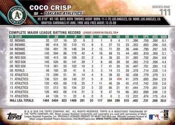 2016 Topps - Limited #111 Coco Crisp Back
