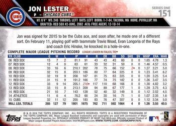 2016 Topps - Limited #151 Jon Lester Back