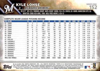 2016 Topps - Limited #152 Kyle Lohse Back