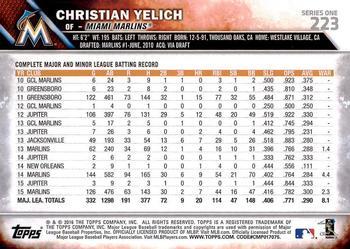 2016 Topps - Limited #223 Christian Yelich Back