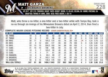 2016 Topps - Limited #228 Matt Garza Back