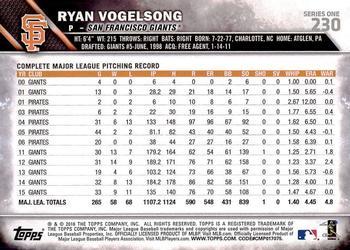 2016 Topps - Limited #230 Ryan Vogelsong Back