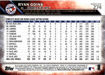 2016 Topps - Limited #274 Ryan Goins Back