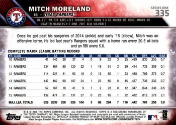 2016 Topps - Limited #335 Mitch Moreland Back