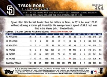 2016 Topps - Limited #354 Tyson Ross Back