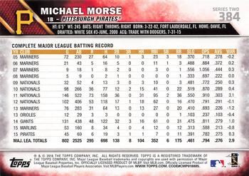 2016 Topps - Limited #384 Michael Morse Back