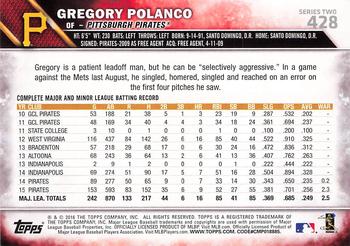 2016 Topps - Limited #428 Gregory Polanco Back