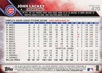 2016 Topps - Limited #470 John Lackey Back