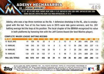 2016 Topps - Limited #489 Adeiny Hechavarria Back