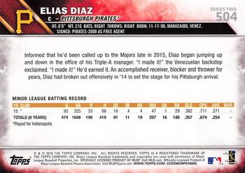 2016 Topps - Limited #504 Elias Diaz Back