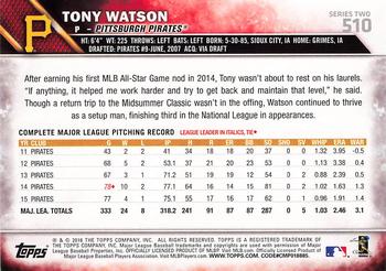 2016 Topps - Limited #510 Tony Watson Back