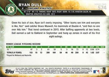 2016 Topps - Limited #574 Ryan Dull Back